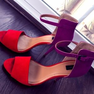 zara two toned  sandals preowned